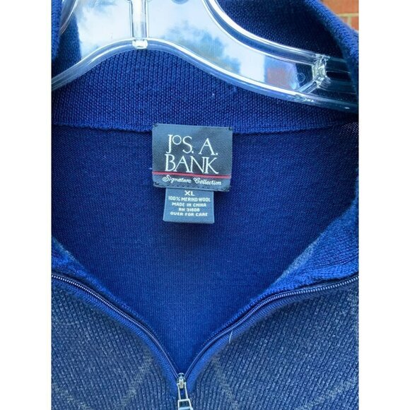 JOS.A.BANK MENS SIGNATURE COLLECTION MERINO WOOL BLUE ARGYLE PULLOVER SWEATER XL - Picture 4 of 8